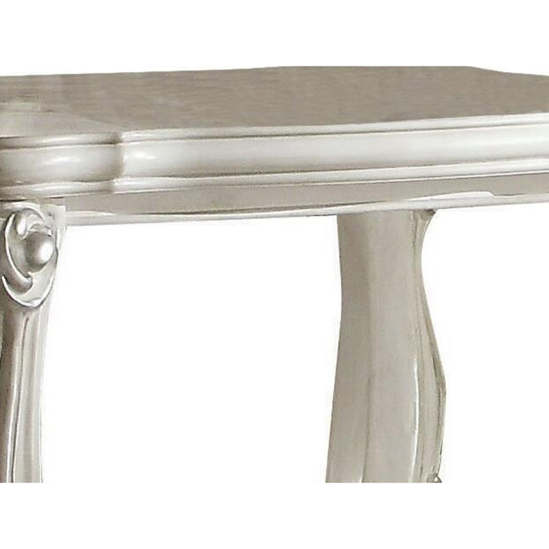 Table de bout en bois massif Ciaran, Blanc