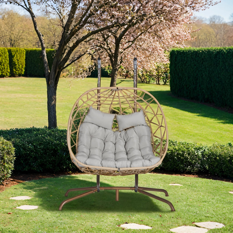 Double avec coussin de chaise suspendu, Gris, Brun