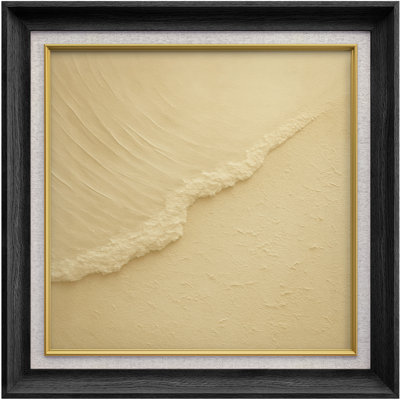 «Minimal Sand Edge Abstract Neutral Design», reproduction d'art sur toile encadrée
