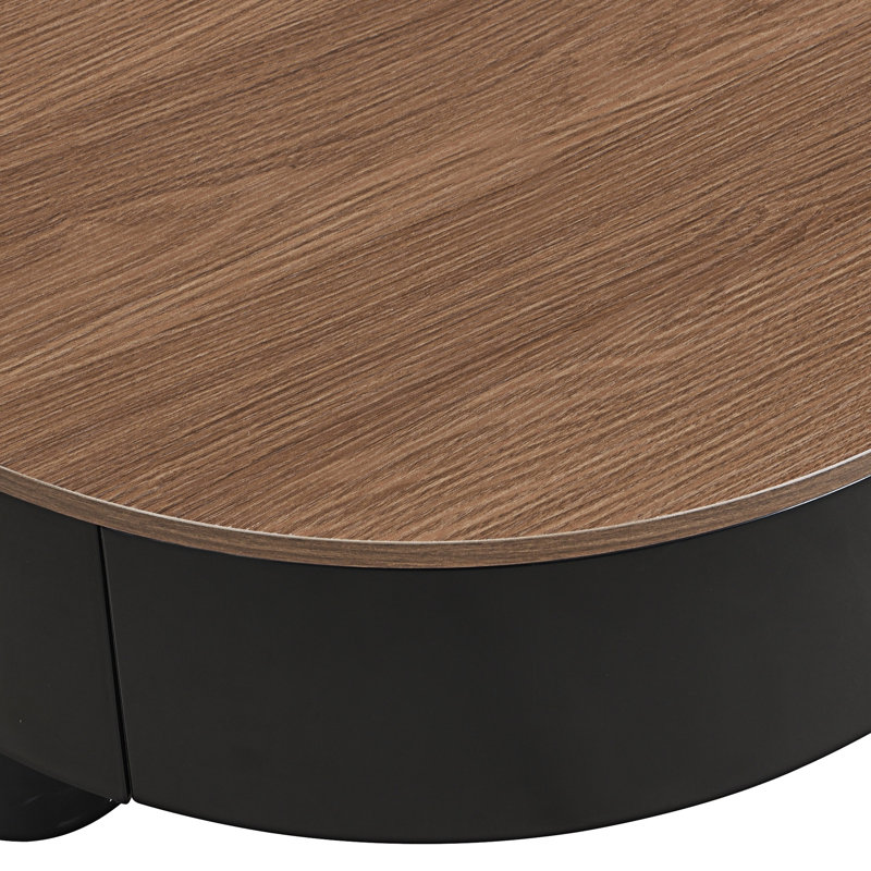 Ensemble de tables basses rondes, Brun, Noir