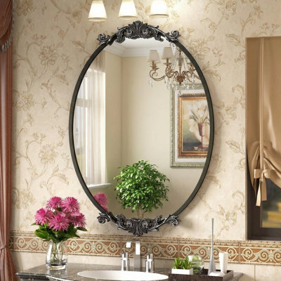 Miroir ovale en verre trempé Lunara