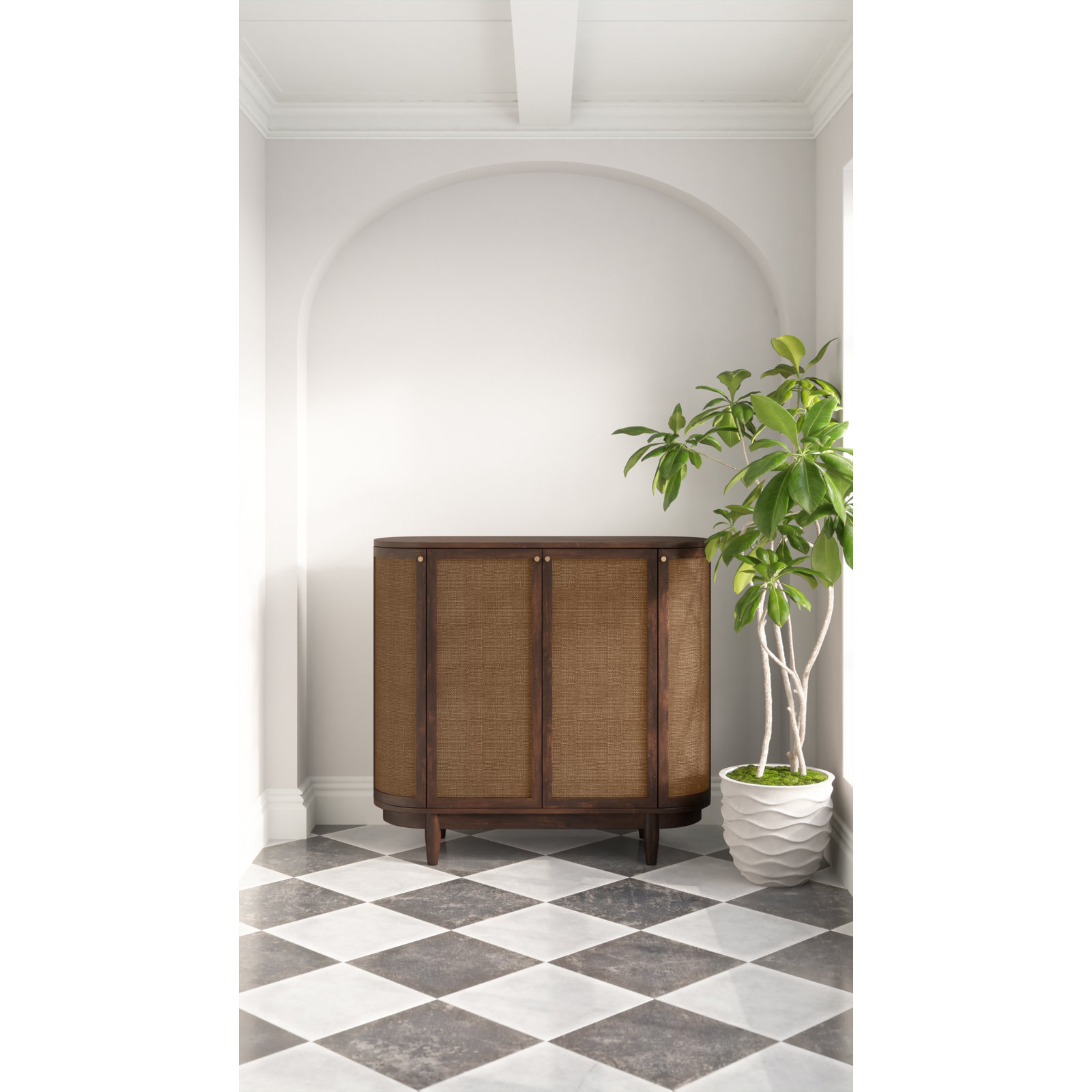 Salvatore Solid Wood Storage Cabinet, Brown