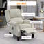 Fauteuil d'appoint inclinable de base pour le salon avec chaleur, canapé simple à oreilles, fauteuil d'appoint inclinable de base en tissu de lin moderne avec repose-pieds, poche latérale