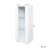 Space-Saving Storage Cabinets with Aluminum Strip Lamp and Glass Shelves for Modern Living Spaces