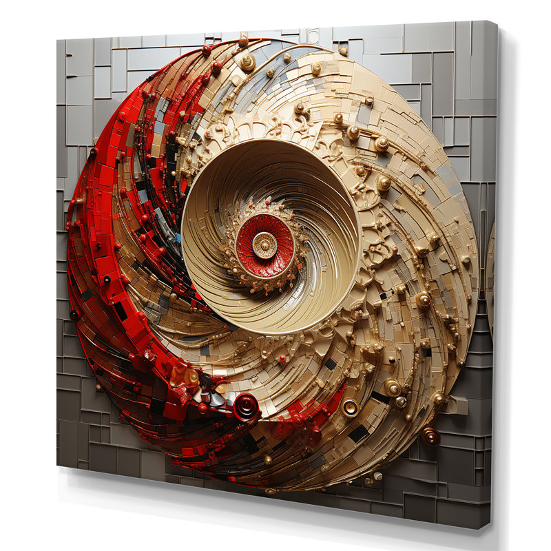 Ombret - spirales abstraites, art mural, Toile tendue, H 30 po x l 30 po x P 1 po