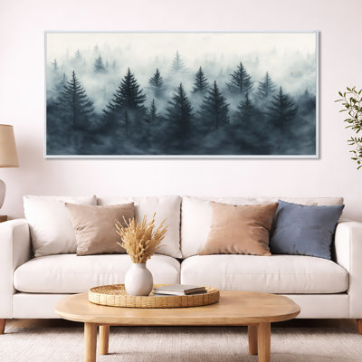 Foggy Woods Canvas, Pine Forest Wall Art, Zavier