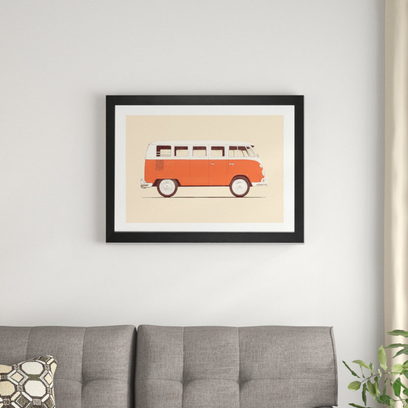 « red van », impression, H 18 po x l 26 po x P 1,5 po, Toile avec cadre noir