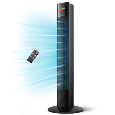 Taotronics Tower Fan, 36" Cooling Fan With Remote, 65° Floor Fan Oscillating, Powerful Fan With 9 Modes, Large Led Display, 12-hour Timer