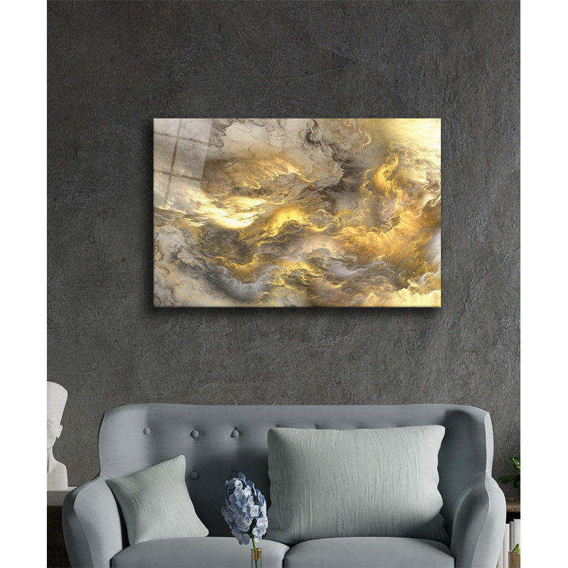 Superbe peinture décorative en verre trempé de 23,6 po x 35,4 po | 100% verre trempé, épaisseur: 0,16 pouce | Parfait pour la décoration intérieure, l'esthétique moderne et l'art mural élégant
