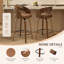 Tabouret de comptoir pivotant moderne de 26 po avec cadre en bois cintré-572163347
