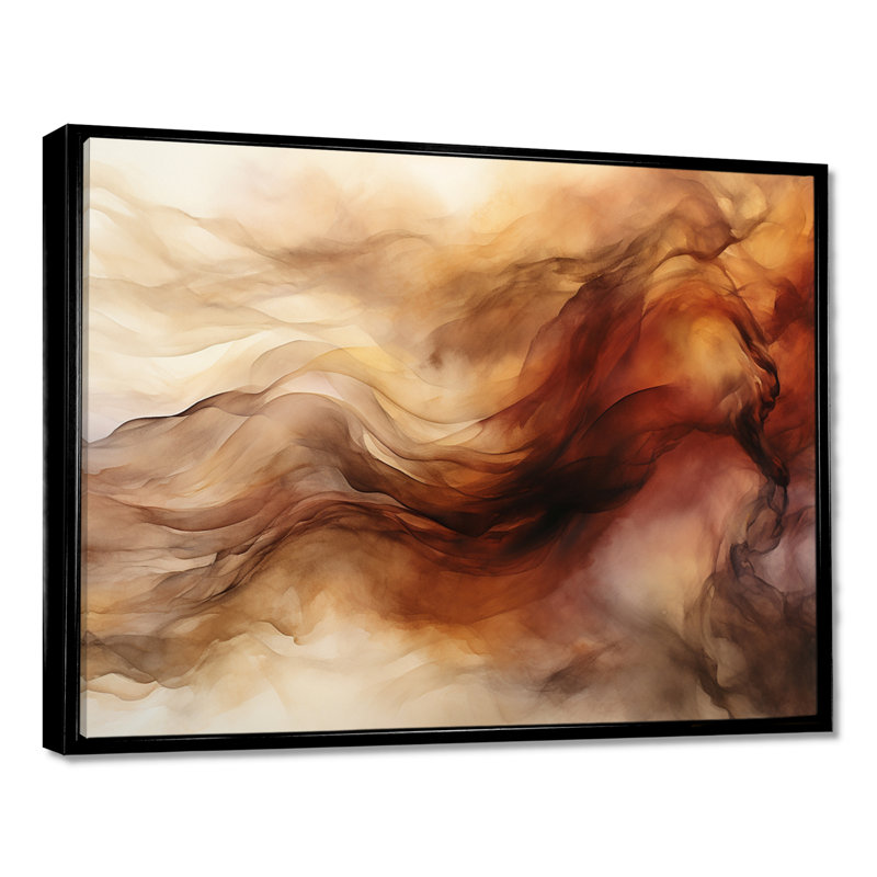 Maroon Darkness Watercolor Clouds - Art abstrait sur toile, encre liquide abstraite, H 34 po x l 44 po x P 1,5 po