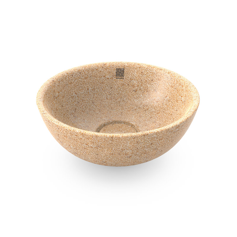 Woodio Soft40 15.75'' Wood Circular Bathroom Sink, Light Natural