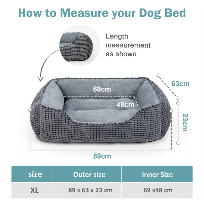 Elkton Pet Bed, 23cm H x 89cm W x 63cm D