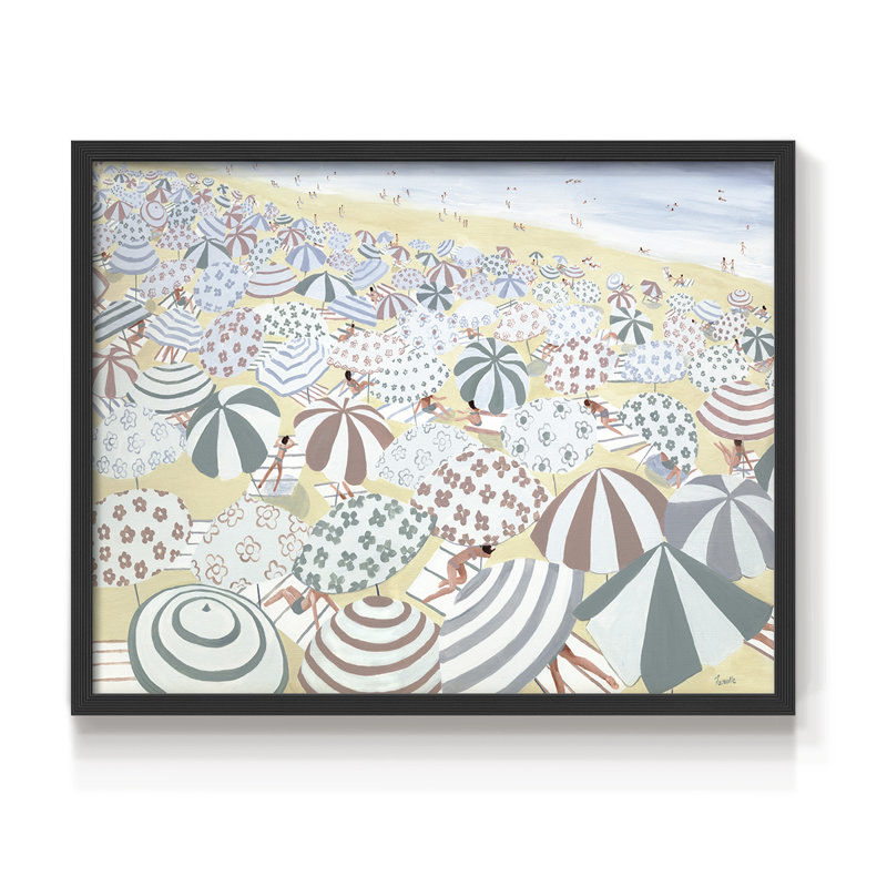 Plage subtile - reproduction encadrée - réaménageable, H 16 po x l 20 po, Noir, noir, noir, noir