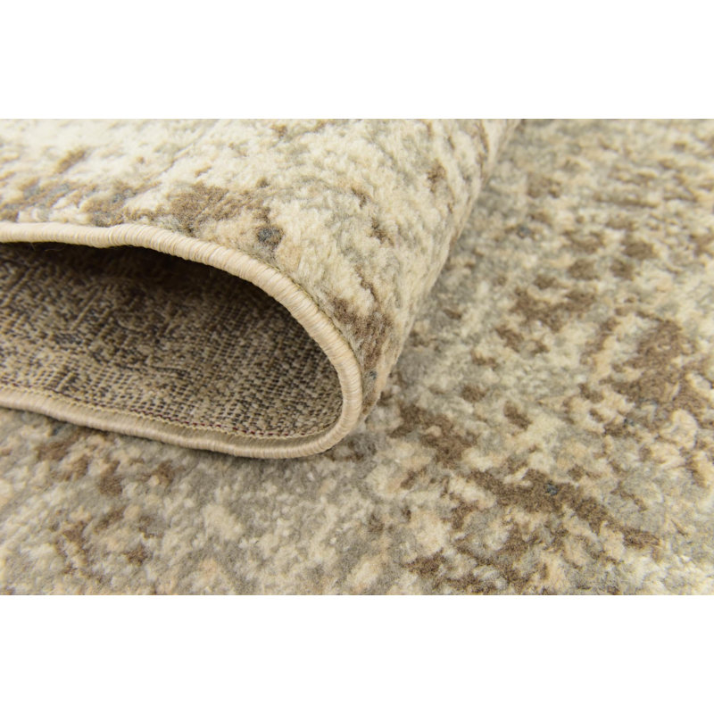 Tobitha Abstract Cream Area Rug, Square 6'1"