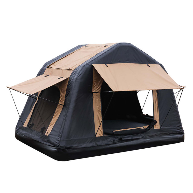 Foldable 2-3 People Amphibious Inflatable Car Roof Top Tent for camping Outdoor Glamping Camping Tent for SUV,Truck( Without Ladder, Two-tone Style)