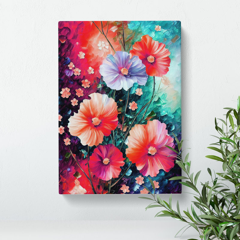 Bunch Of Flowers No.2 - Painting, No Matte, 50cm H x 35cm W x 3cm D, Wrapped Canvas