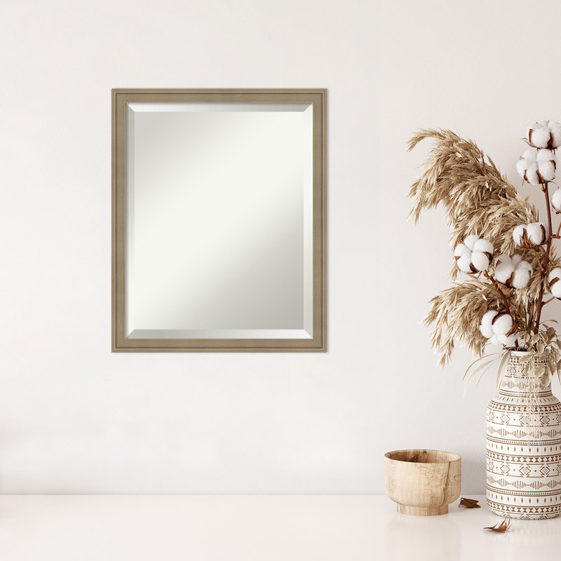Miroir mural Merima, 21,75 po x 17,75 po, Brun clair
