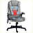 Massage Office Chair with 6-Point Vibration &amp; Lumbar Heat, High-Back Slate Gray | Polyester-522687451