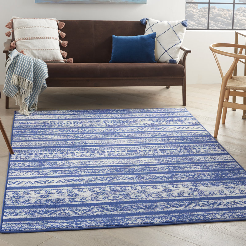 Striped Indoor Rug, Rectangle 4' x 6'