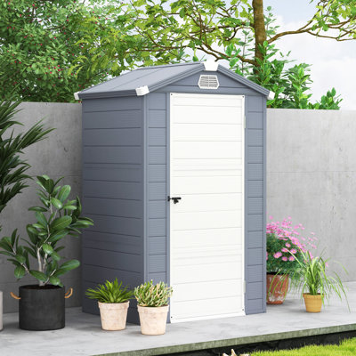 Anglique 4 ft. W x 3 ft. D Aluminium/Polypropylene Plastic Steep Slope Garden Shed