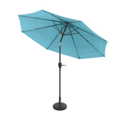 Kelton Patio Umbrella with Auto Tilt - 10' Easy Crank Outdoor Umbrella with Vented Canopy for Deck, Balcony, Porch, Backyard, or Pool by Pure Garden