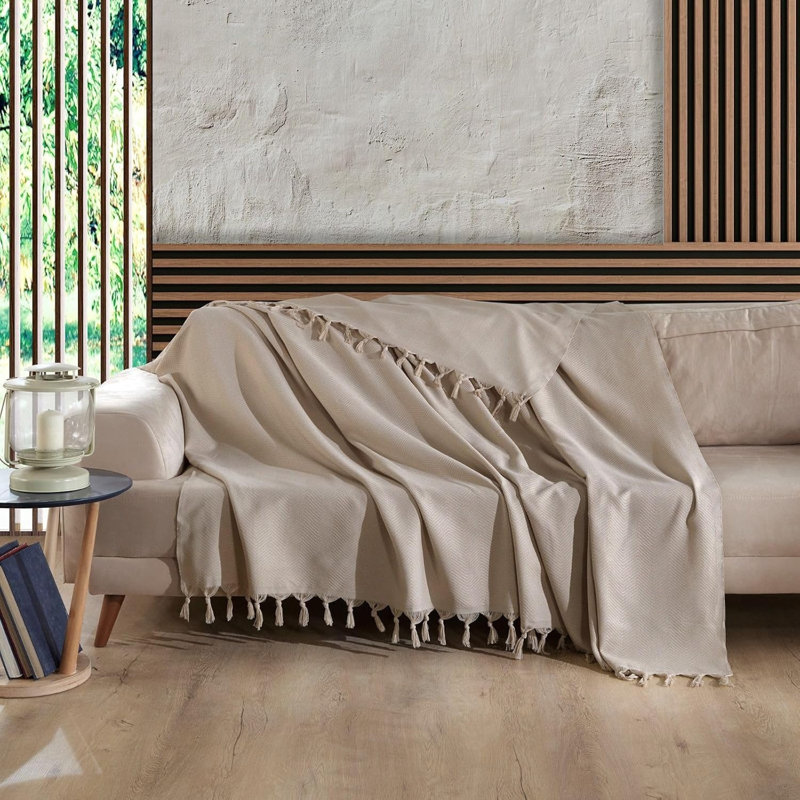 Throw Blanket, 230cm x 200cm, Beige