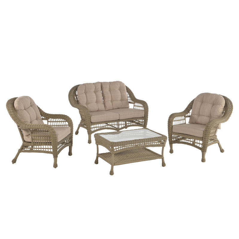 Ophélie 4 - Person Patio Conversation Sets with Cushions