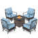 4-Person Rocking Sofa Chairs Seating Group with Fire Pit Table