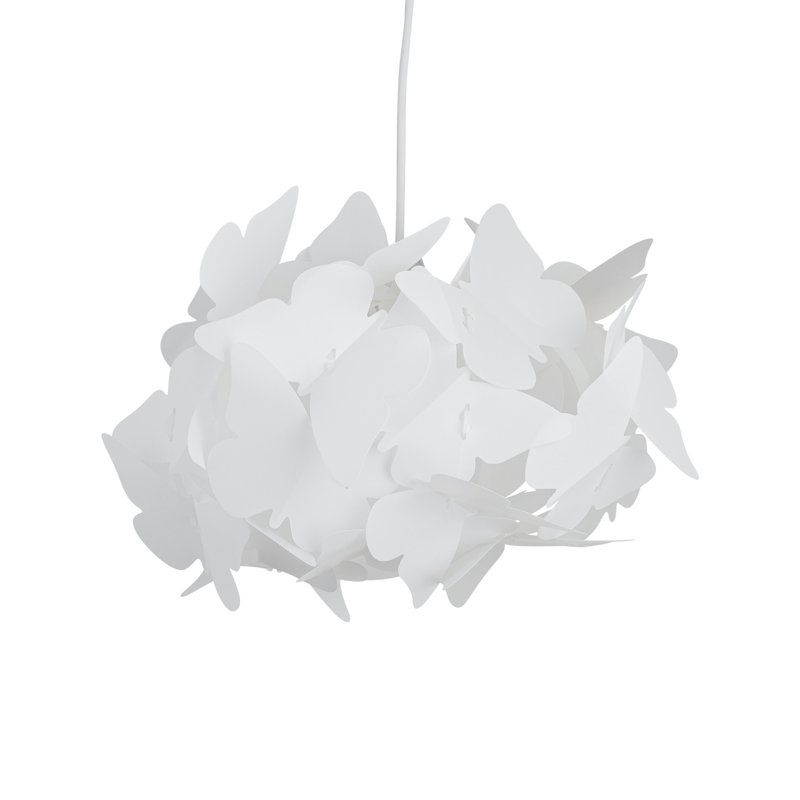 22cm H Plastic Novelty Pendant Shade ( Uno ), White