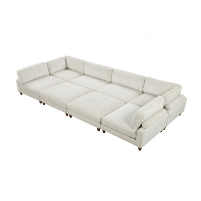 178.4" W Contemporary Sectional, Beige