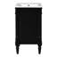Meuble-lavabo de salle de bain moderne - noir, rétro, compact, assemblé, lavabo en céramique avec trou de déversement, armoire 18 po, design rétro noir, construction, rangement spacieux, pour les petites salles de bain-234598302