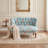 Eloise Vintage Floral Tufted Loveseat with Nailhead Trim