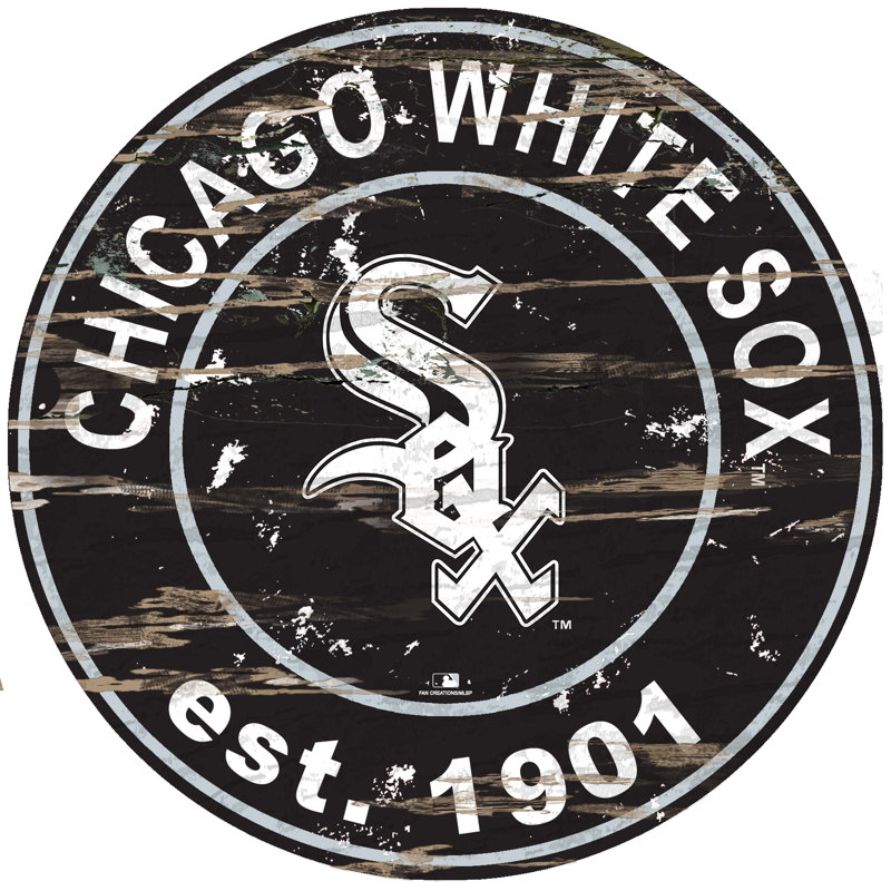 Décoration murale 24" en forme de signe rond à date fixée, White Sox de Chicago