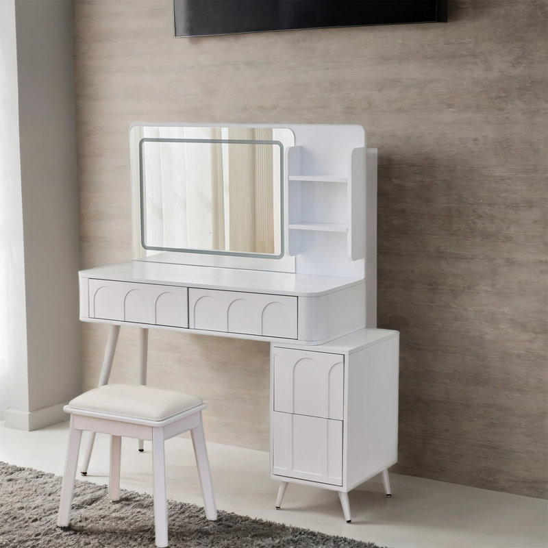 Meuble-lavabo moderne avec lumières DEL et miroir, Noir