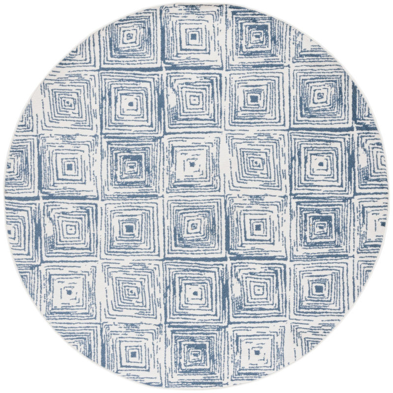 Pyramid Performance Geometric Rug, Round 6'7"