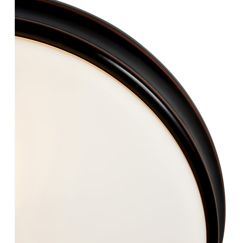 Anastajia - Flush Mount - Opal Glass Shade, Oil Rubbed Bronze, 3.5" H x 12" W x 12" D
