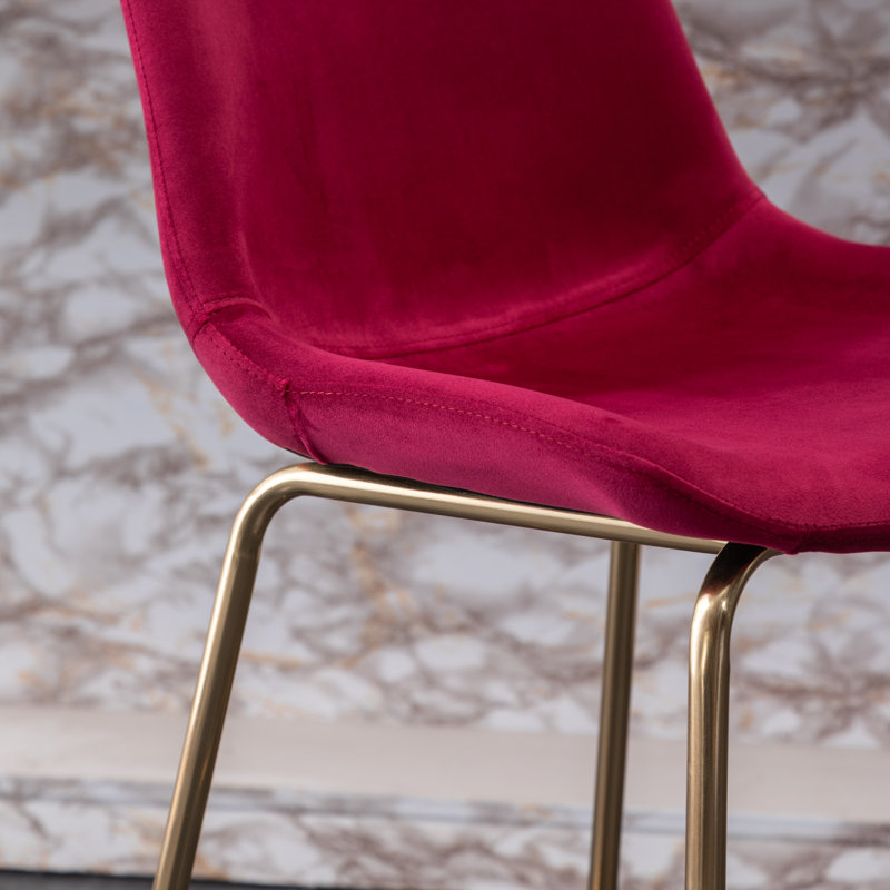 Osy Upholstered Counter Stool with Metal Frame, Red