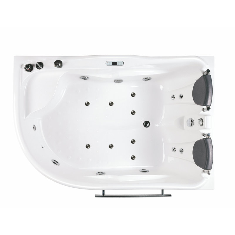 70.9'' x 47.25'' Whirlpool Acrylic Bathtub with Faucet, Left