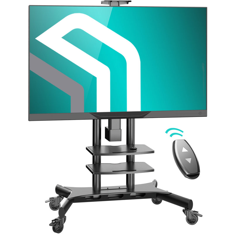 Motorized Movable TV Stand for 50-86 Inch TV up to 200 lbs, TV Stand Adjustable Lift with Remote