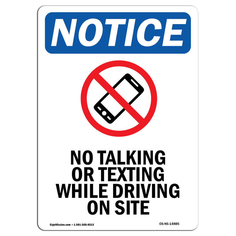 No Talking or Texting Sign