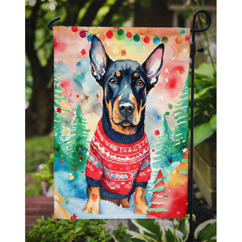 Double Sided Polyester Christmas, 15.5" H x 11.25" W