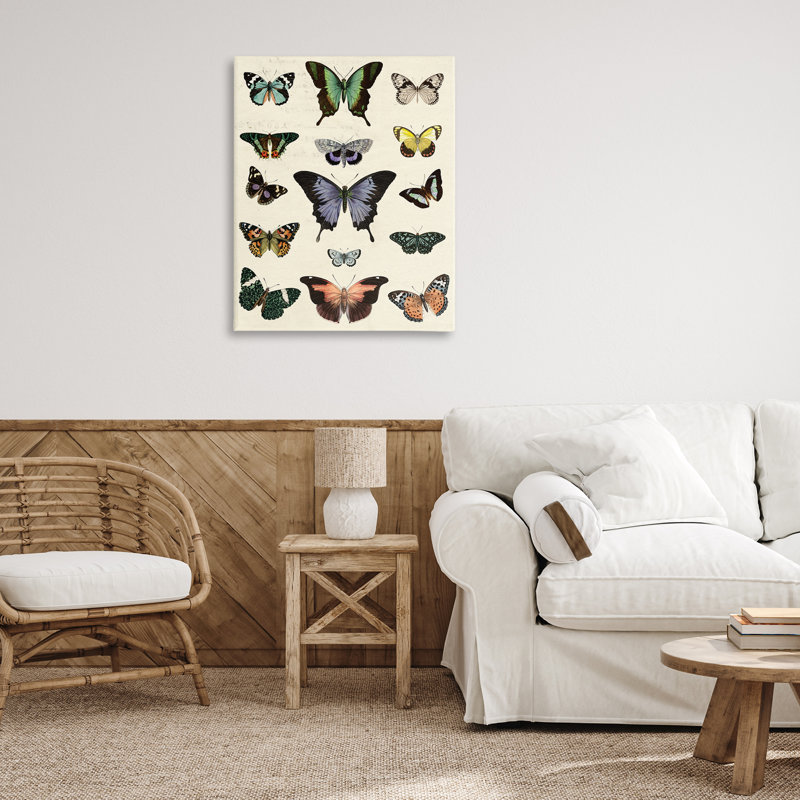 "Varied Vintage Butterflies", art mural par Susan Arnot bp-664_CN, H 40 po x l 30 po