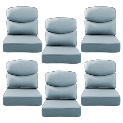 Deb Outdoor Patio Crescent Shape 6" Thick Seat & Back Furniture Cushion Set With Removable Cover