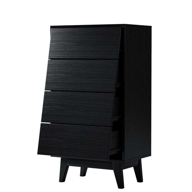 Rangement à 4 tiroirs - noir