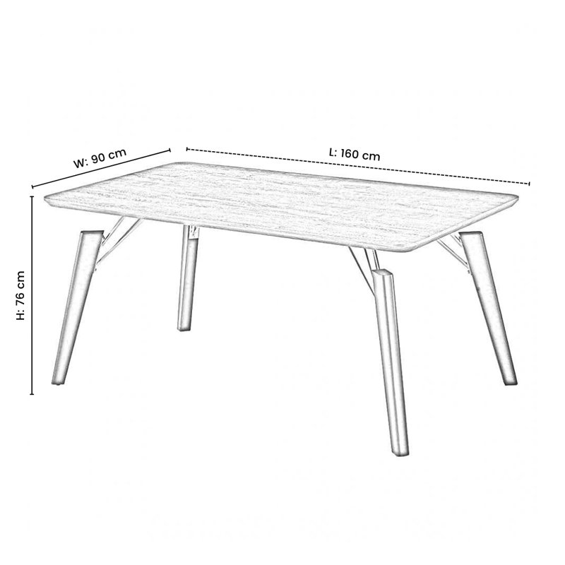 Eatonton 4 Person Dining set - a Rectangular Wooden Dining Table with Metal Legs and a Set of 4 Faux Leather Dining Chairs for Dining Room - Modern Dining Table Set