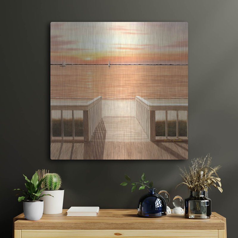 «Sunset Deck» par Diane Romanello, art mural en métal, H 24 po x l 24 po