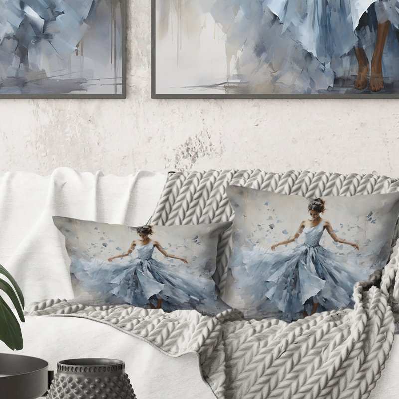 Coussin Blue Ballet Dance I - imprimé ballet