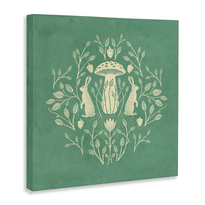 Art floral sur toile avec des lapins par Katie O'Shea