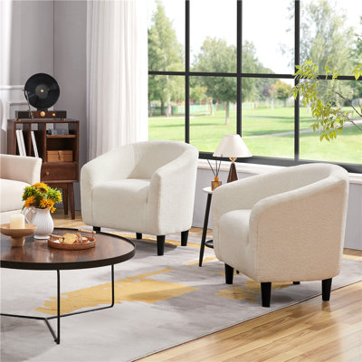 Fauteuil tonneau rembourré moderne et minimaliste de 65 cm de large